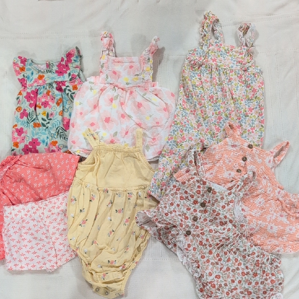 Spring & Summer Baby Bundle Floral and Patterned Outfits